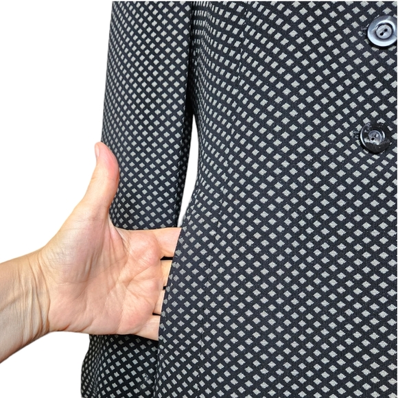 Joseph Janard vintage wool blend skirt suit navy-black silver long jacket sz. 10 - Picture 6 of 16